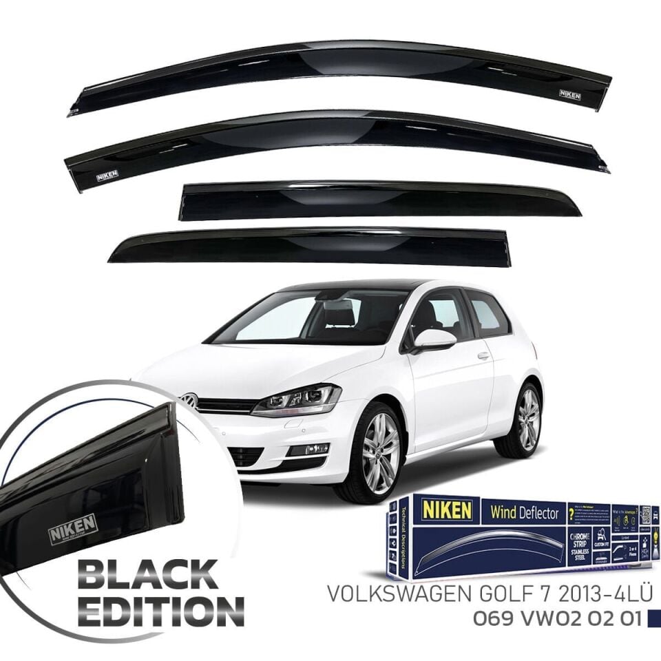 Vw Golf 7 Cam Rüzgarlığı Siyah Kromlu 2013+ Sonrası BlackEdition