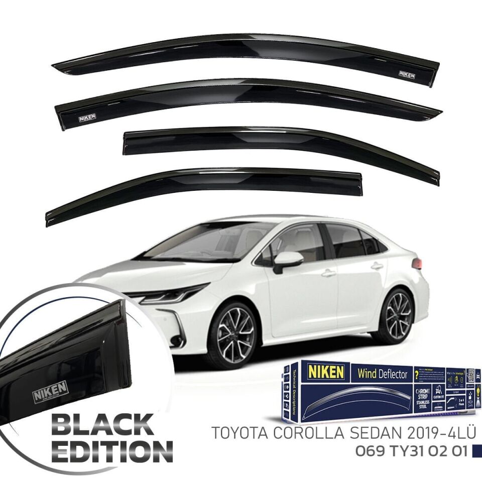 Toyota Corolla Cam Rüzgarlığı Siyah Kromlu 2019+ Sonrası BlackEdition