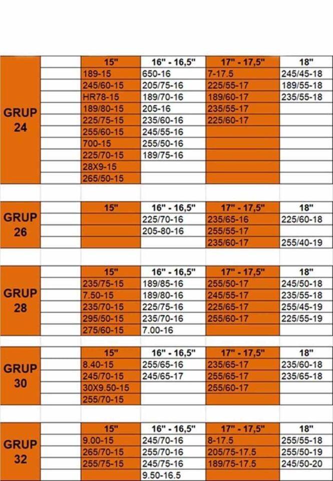 225-70-16 Ebatlarına Uyumlu 4x4 Karmatik Kar Patinaj Zinciri Space