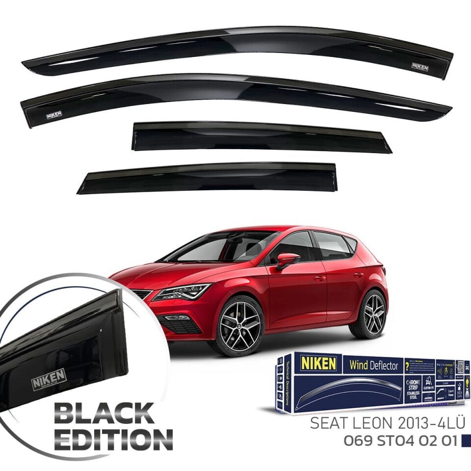 Seat Leon Cam Rüzgarlığı Siyah Kromlu 2013+ Sonrası BlackEdition