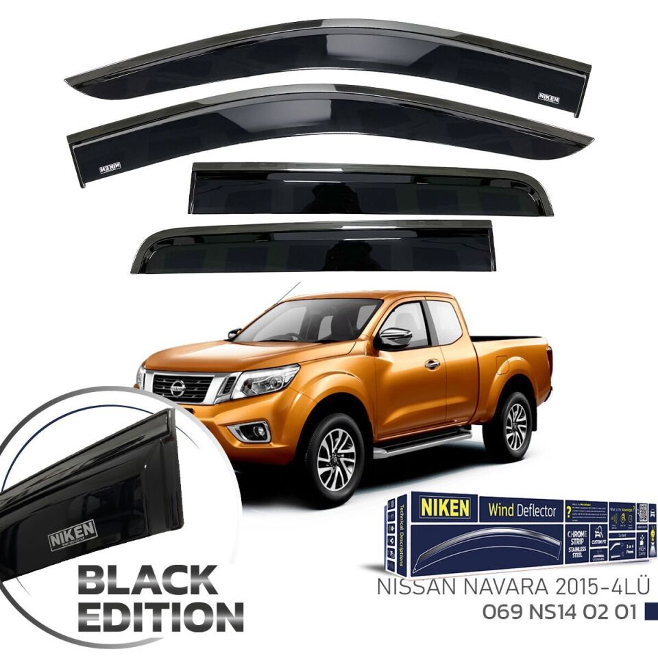 Nissan Navara Cam Rüzgarlığı Siyah Kromlu 2015+ Sonrası BlackEdition