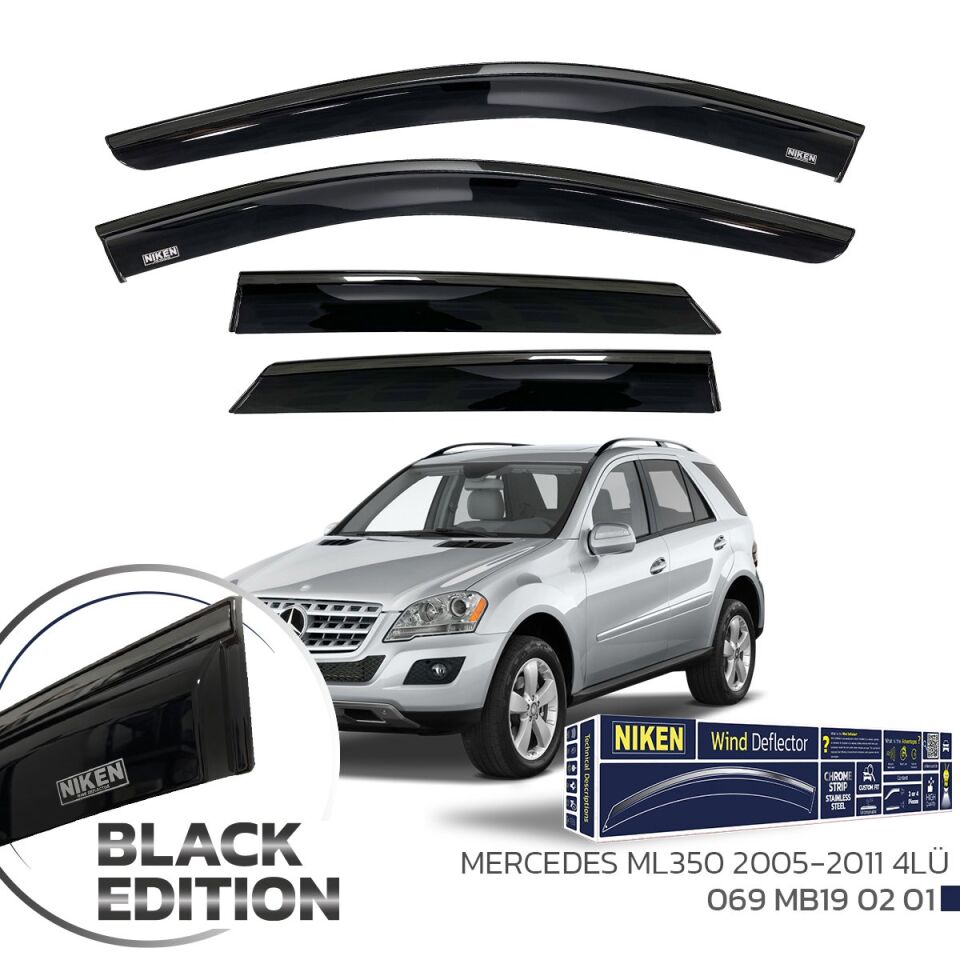 Mercedes ML350 Cam Rüzgarlığı Siyah Kromlu 2005-2011 Arası BlackEdition