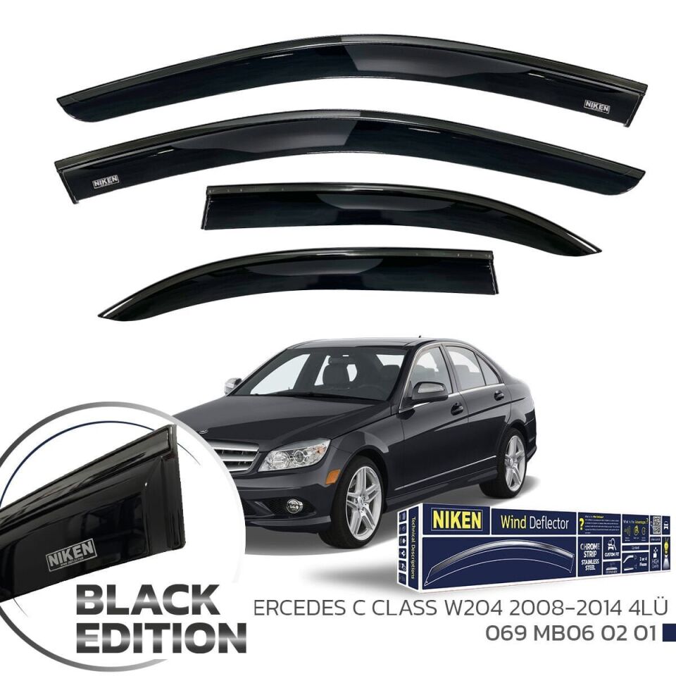 Mercedes C Serisi W204 Cam Rüzgarlığı Siyah Kromlu 2008-2014 Arası BlackEdition