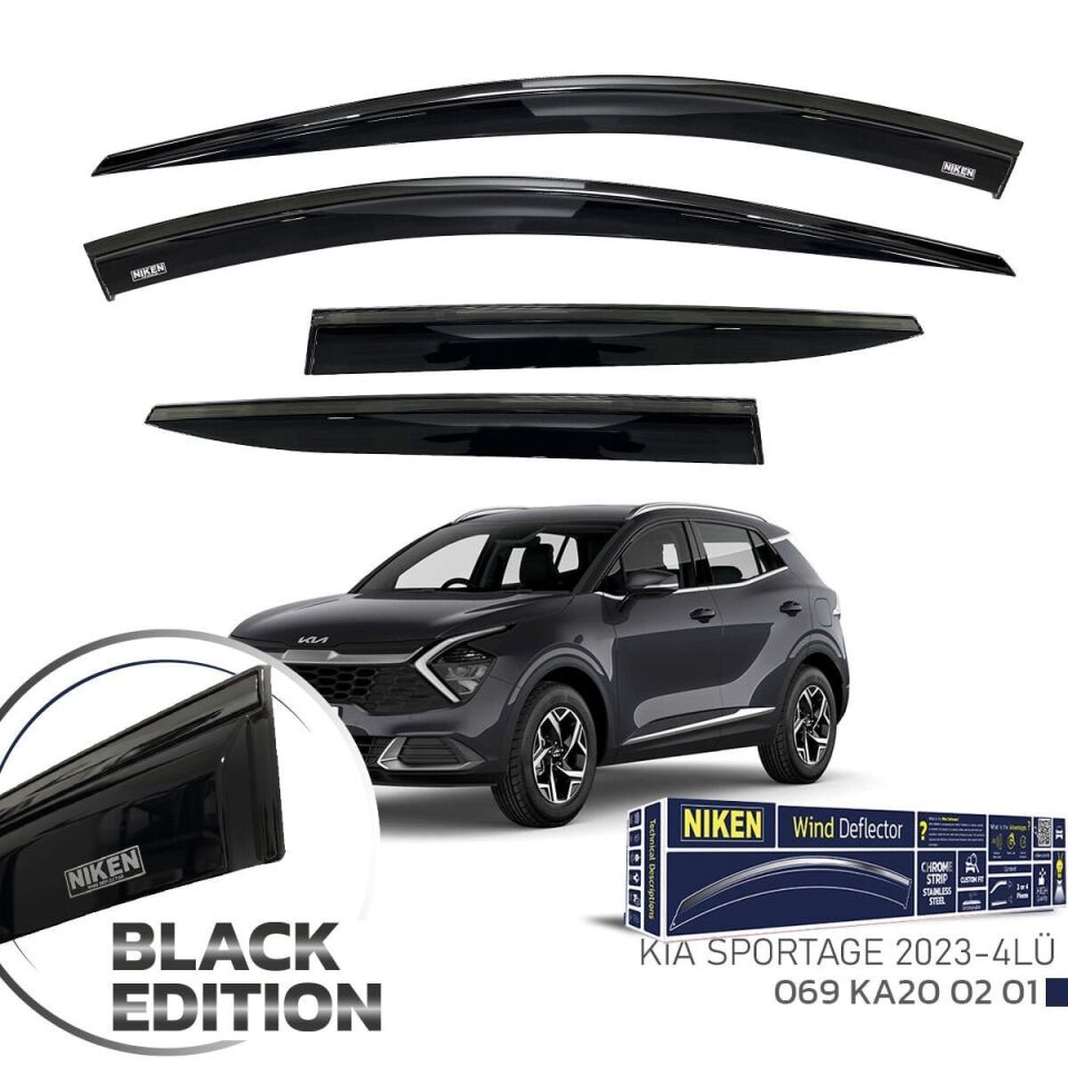 Kia Sportage Cam Rüzgarlığı Siyah Kromlu 2023+ Sonrası BlackEdition