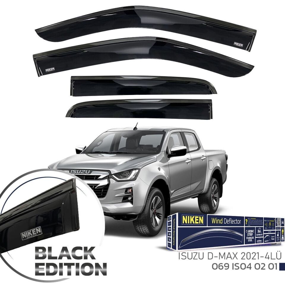 Isuzu Dmax Cam Rüzgarlığı Siyah Kromlu 2021+ Sonrası BlackEdition