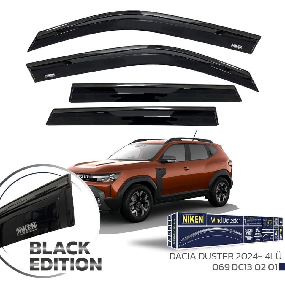 Renault Duster Cam Rüzgarlığı Siyah Kromlu 2024+ Sonrası BlackEdition