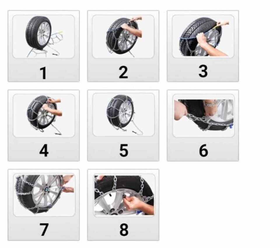 Mefatech 225/70x15 kar patinaj zinciri 4X4 Jeep ve Minibüslere Uyumlu No:1050