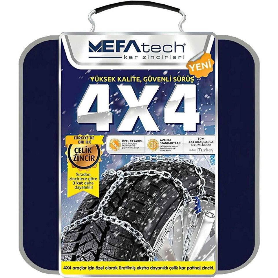 Mefatech 225/55x16 kar patinaj zinciri 4X4 Jeep ve Minibüslere Uyumlu No:1040