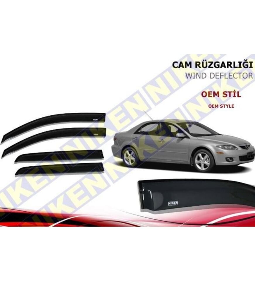 Mazda 6 Cam Rüzgarlığı 2008-2012 Arası Niken (Kromsuz Model)