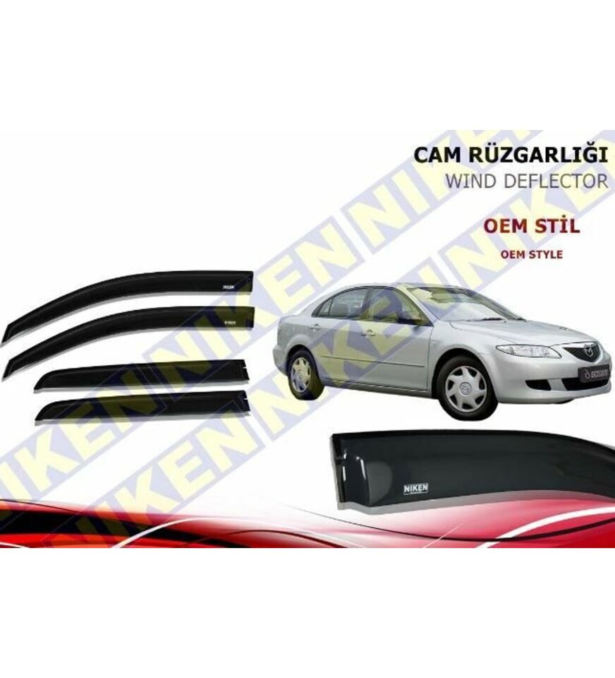 Mazda 6 Cam Rüzgarlığı 2002-2007 Arası Niken (Kromsuz Model)