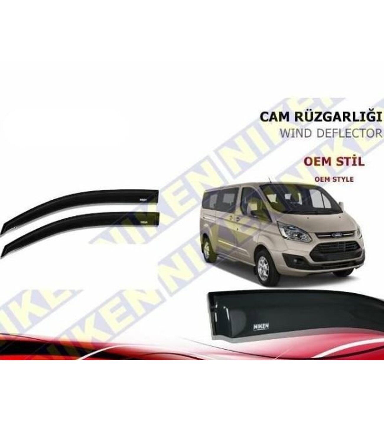 Ford Custom Cam Rüzgarlığı Niken 2li 2012+