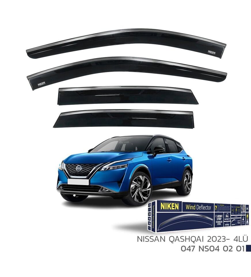 Nissan Qashqai Kromlu Cam Rüzgarlığı Niken 2023+ Sonrası Uyumlu
