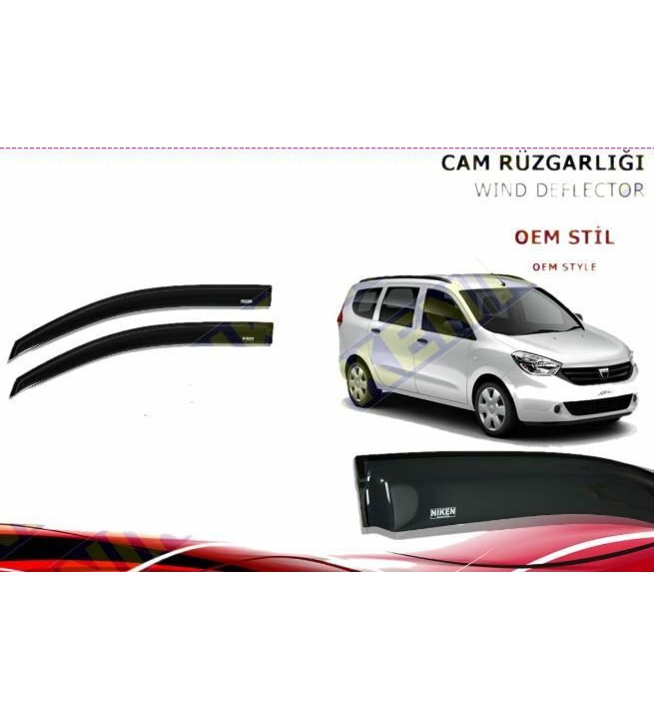 Dacia Lodgy Cam Rüzgarlığı 2013 Sonrası Niken 2li (Kromsuz Model)