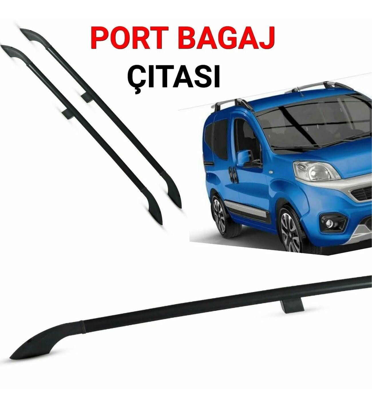 Peugeot Bipper Tavan Çıtası Portbagaj Siyah 2008+