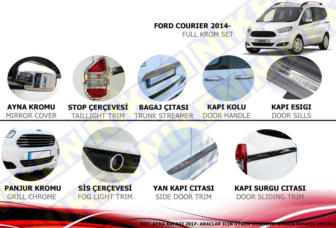 Ford courier full krom set 2014 Sonrası