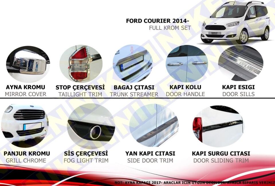 Ford courier full krom set 2014 Sonrası