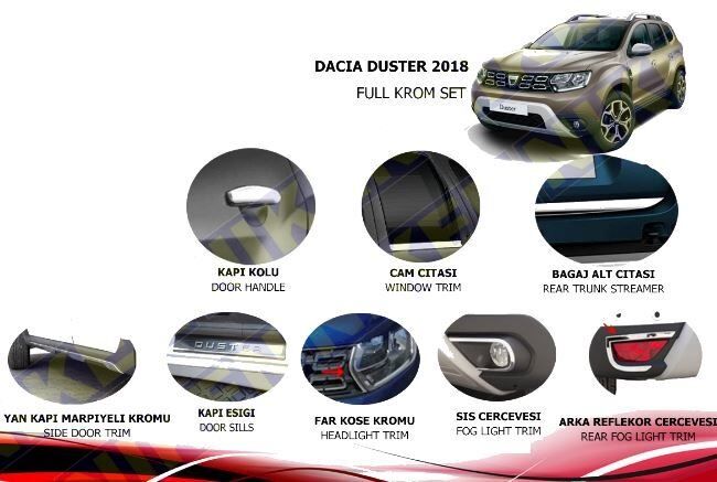 Dacia duster full krom set 2018 Sonrası Niken