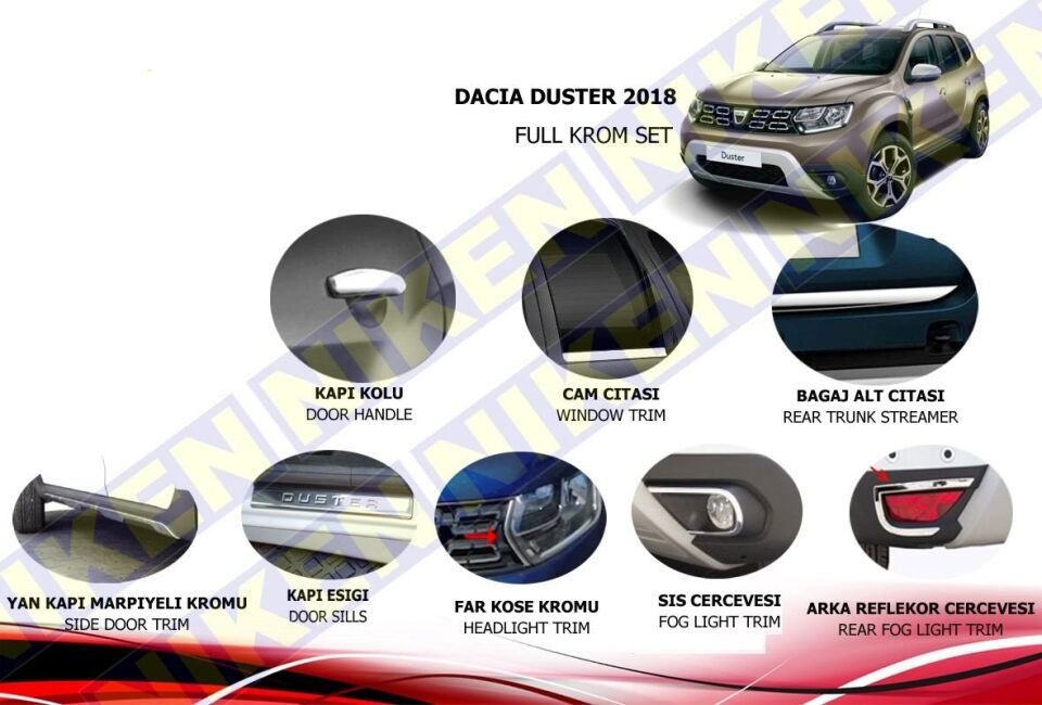 Dacia duster full krom set 2018 Sonrası Niken