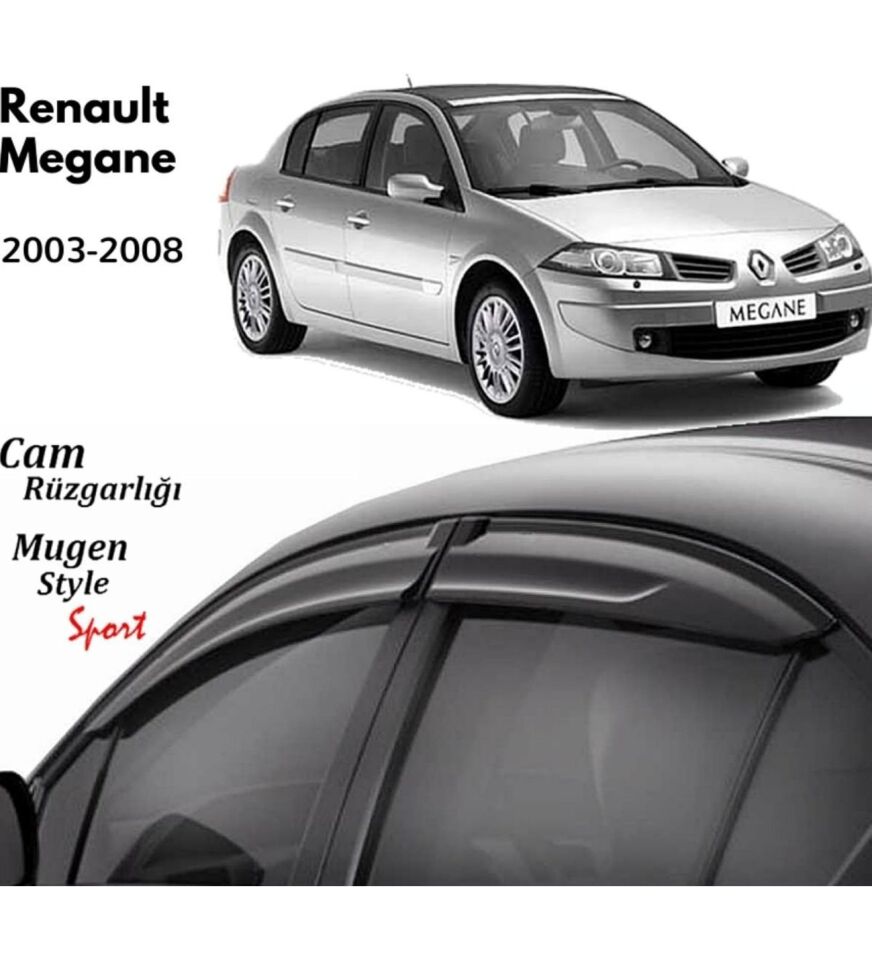 Renault Megane 2 Sedan Uyumlu Cam Rüzgarlığı 2003-2008 arası uyumlu Mugen