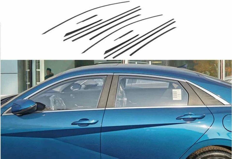 Hyundai Elantra Cam Çıtası Çerçevesi 12 parça Kromu Nikelajı 2021 sonrası