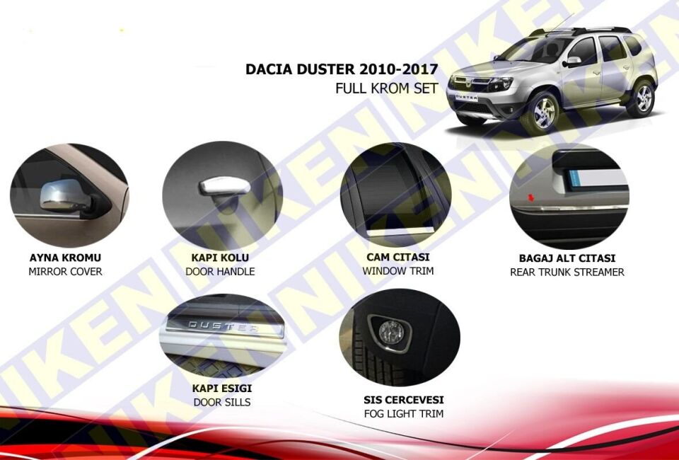 Dacia duster full krom set 2012-2017 Arası modeller Niken