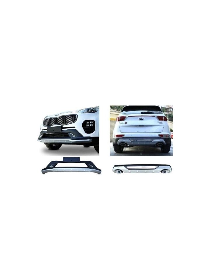 Kia Sportage Ön ve Arka Koruma Difüzör Çift Çıkış Egzoz 2016-2018 Makyajsız Kasa Uyumlu