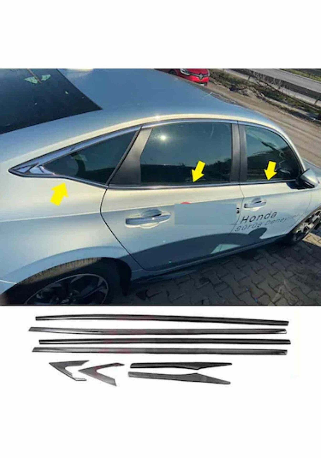 Honda Civic Fe1 Cam Çıtası Krom Komple 2021 sonrası 8 parça
