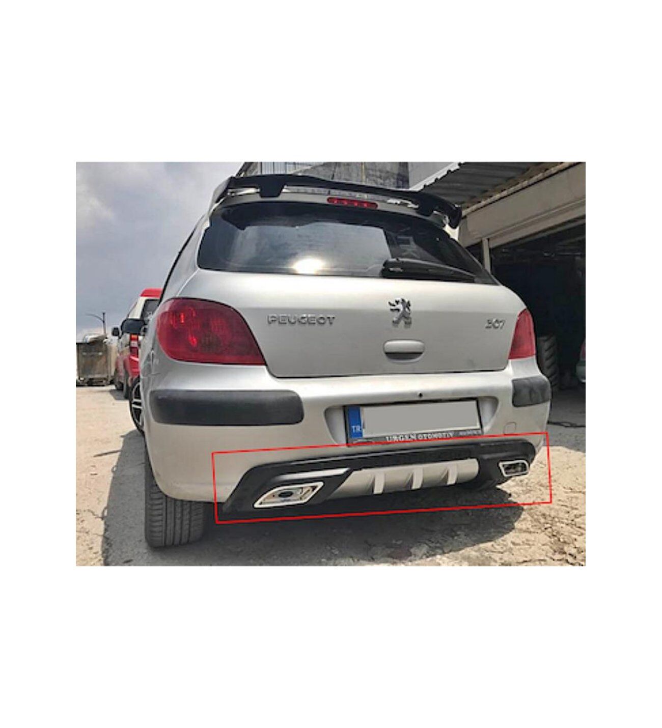 Peugeot 307 uyumlu üniversal difüzör Siyah 2001 ve sonrası modeller