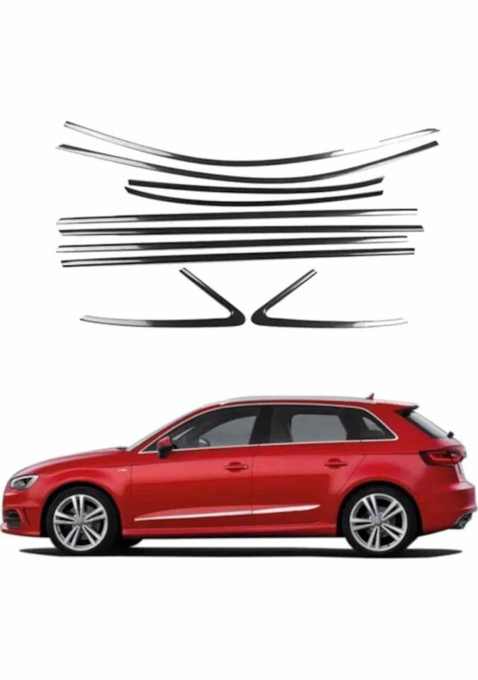 Audi A3 Hb Cam Çıtası Çerçevesi Krom Komple 2013-2020 arası