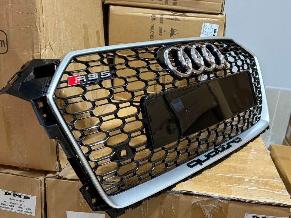 Hdm Audi A5 Rs5 Ön Panjur Gri Çerceve Piano Black 2017-2019 Arası Uyumlu
