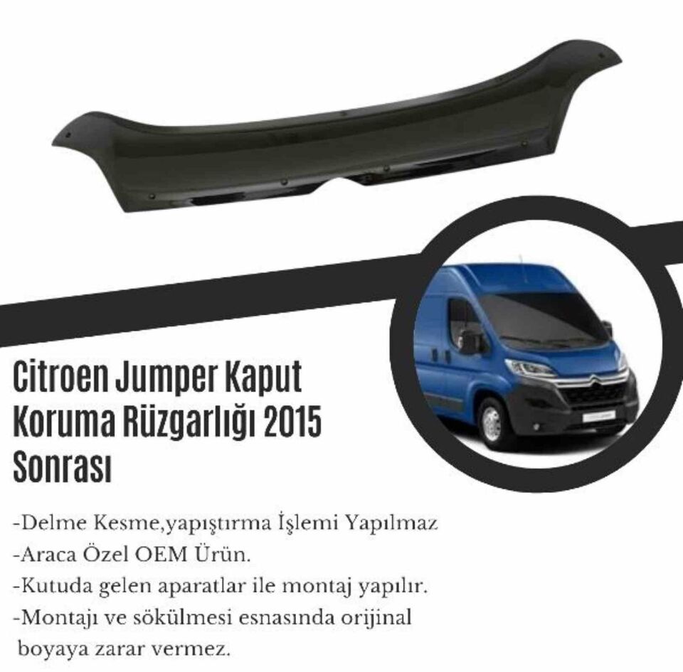 Citroen Jumper Kaput Rüzgarlığı Koruyucu 2015 sonrası