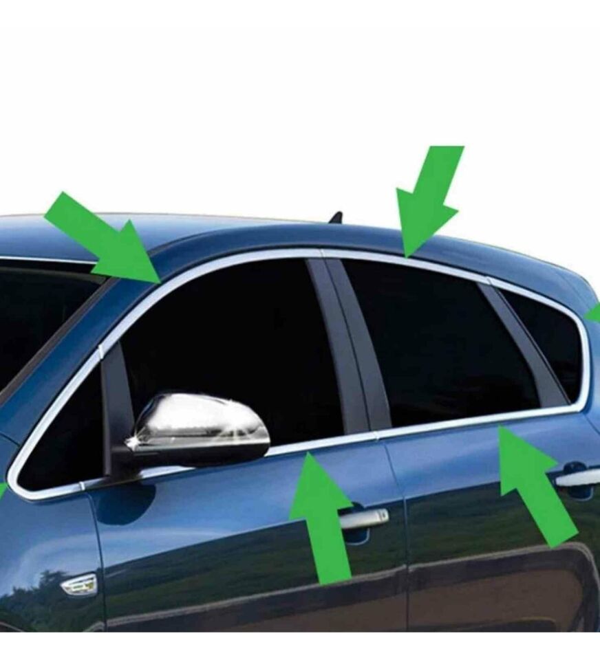 Opel Astra J Sedan Cam Çıtası Çerçevesi Kromu Nikelajı Komple  2012-2020 arası