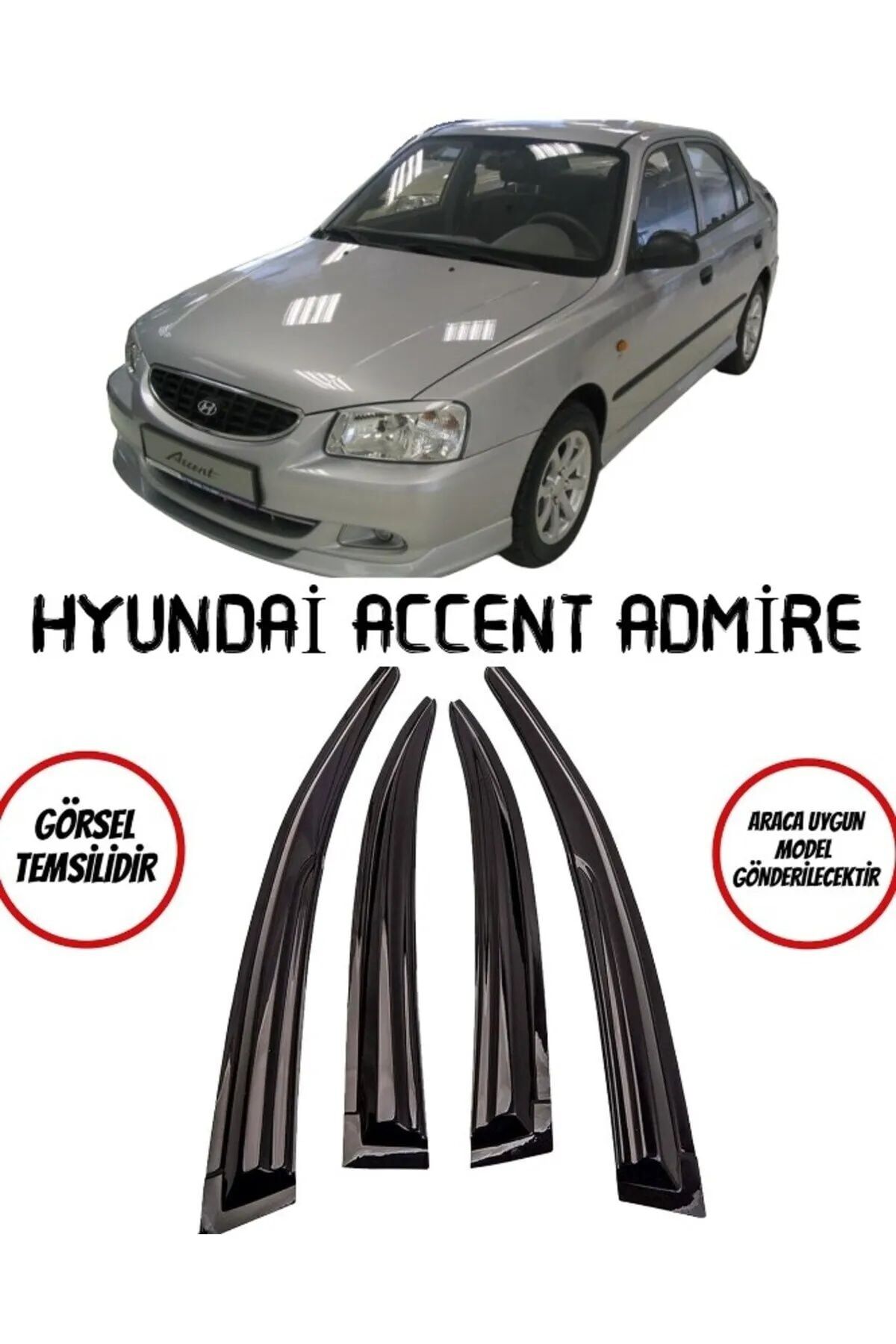 Hyundai Accent Admire Uyumlu Cam Rüzgarlığı 2003-2005 Arası Mugen