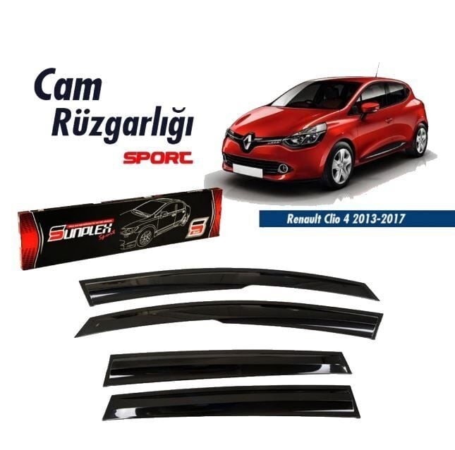Renault Clio 4 Mugen Cam Rüzgarlığı 2012-2019 arası 4'lü Sunplex