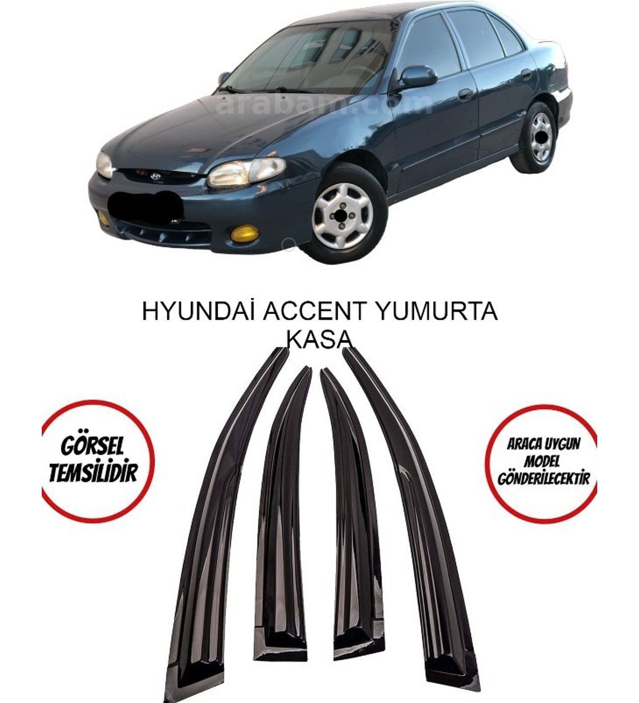 Hyundai Accent (Yumurta Kasa) Uyumlu Cam Rüzgarlığı 1998-2003 Arası Mugen