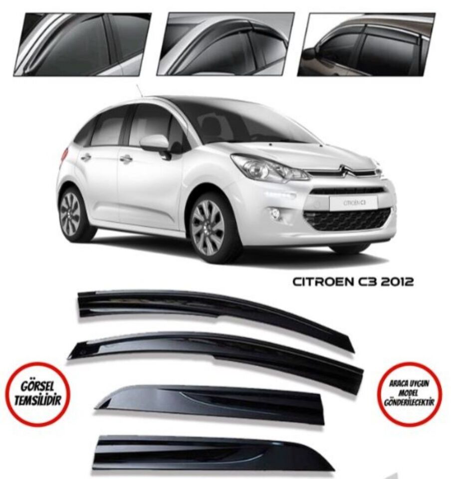 Citroen C3 Uyumlu Cam Rüzgarlığı 2012+ Sonrası Mugen