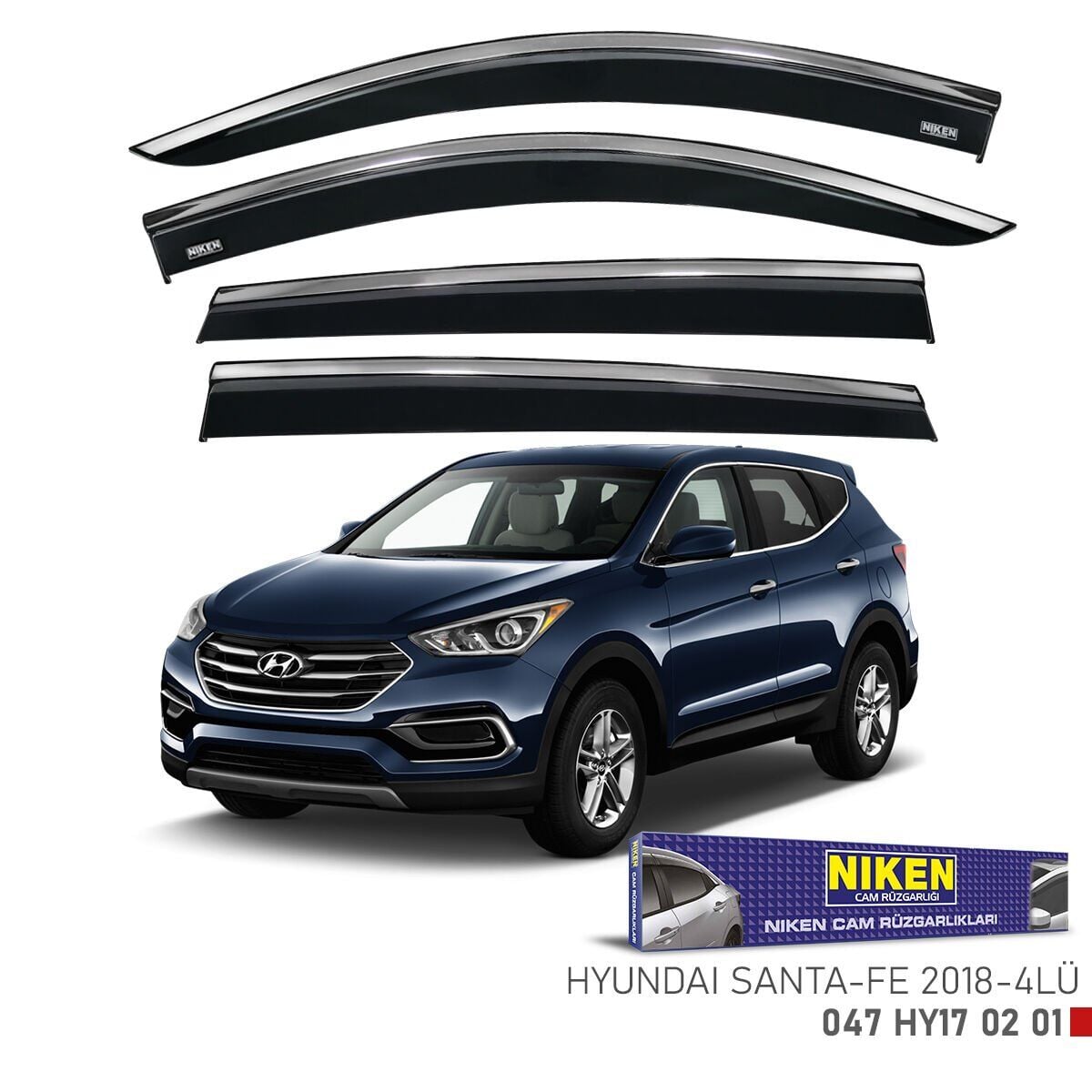 Hyundai Santa fe Kromlu Cam Rüzgarlığı Niken 2018+