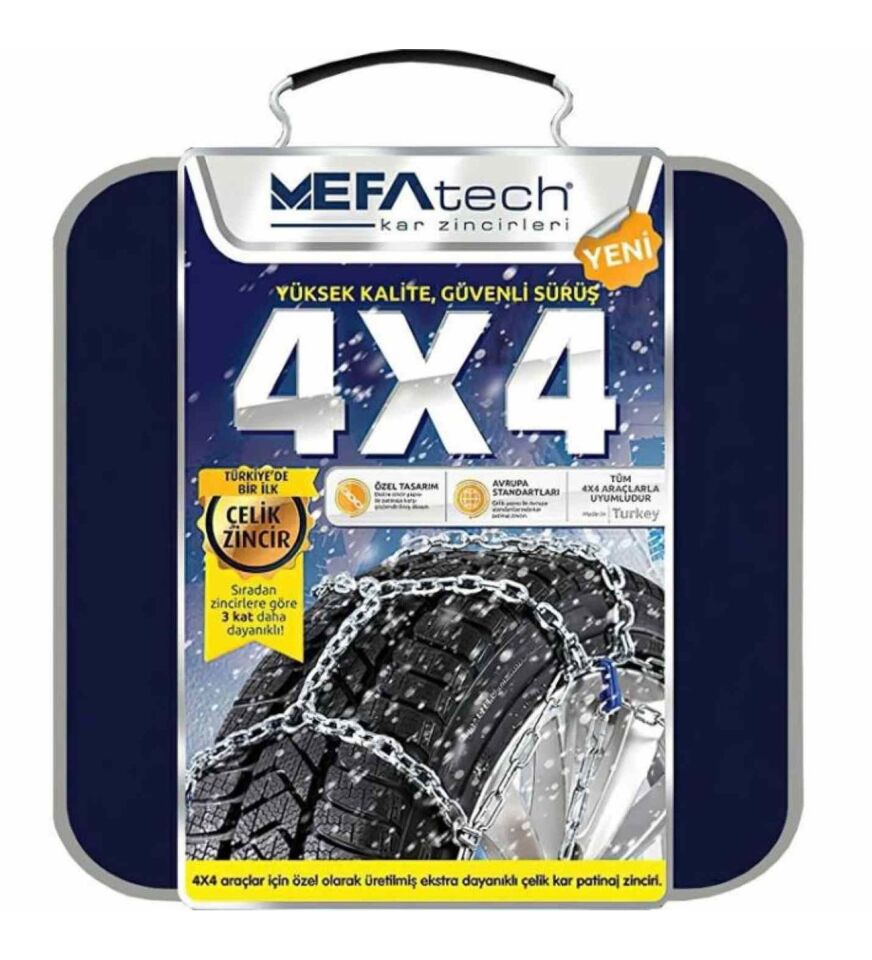 Mefatech 255/65x16 kar patinaj zinciri 4X4 Jeep ve Minibüslere Uyumlu No:1400