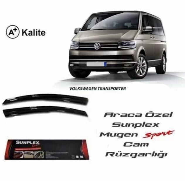 Vw Transporter T6 Mugen Cam Rüzgarlığı 2016 sonrası 2'li Sunplex