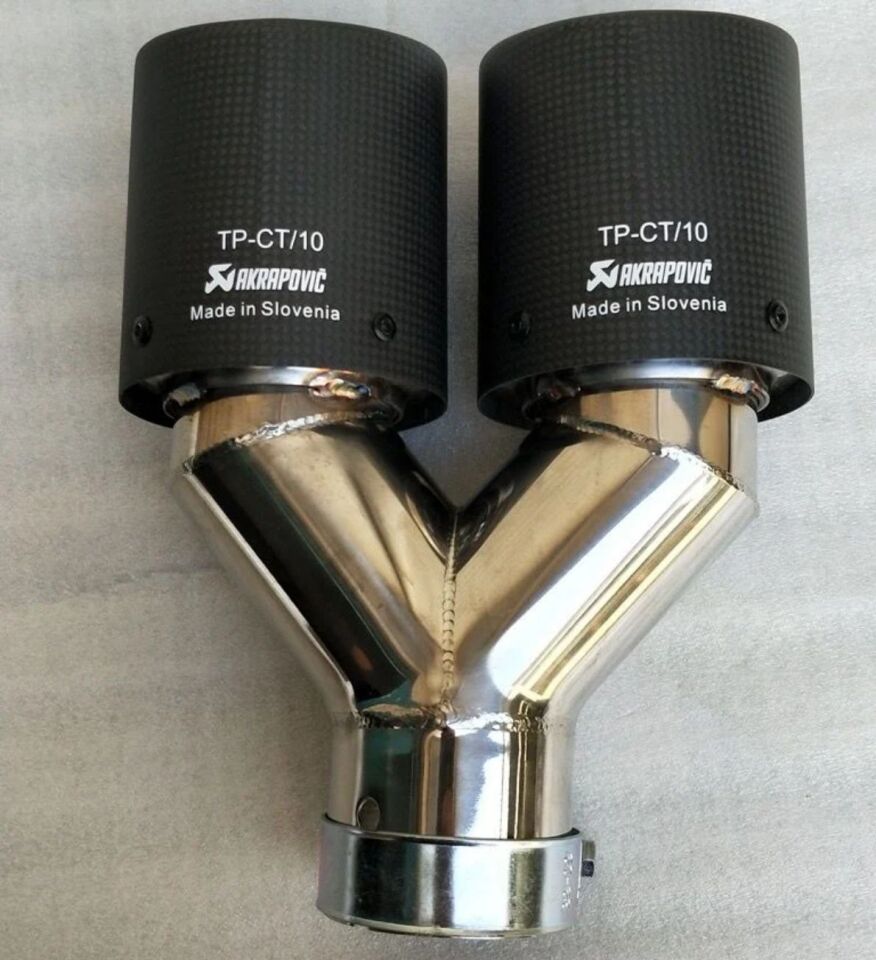 Akrapoviç Eksoz Ucu 90MM Çiftli Kapalı Ağızlı 2 li Set
