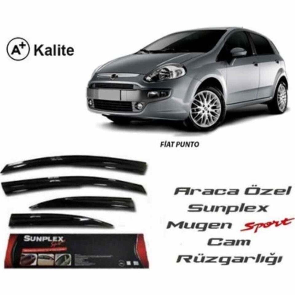 Fiat Punto Mugen Cam Rüzgarlığı 2005-2015 arası 4'lü Sunplex