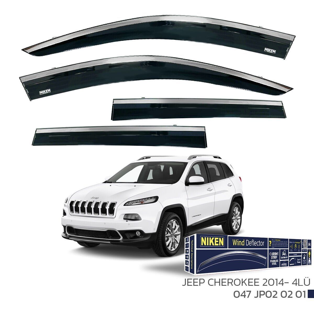 Jeep Cherokee Kromlu Cam Rüzgarlığı Niken 2014+ sonrası uyumlu