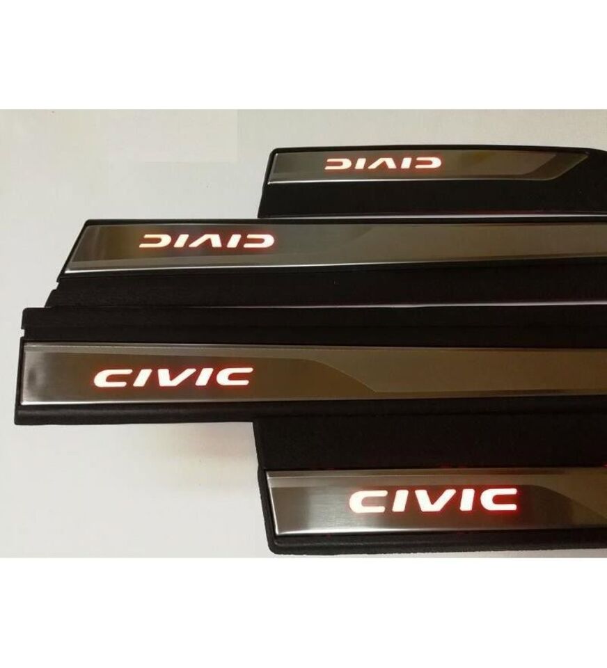 Honda Civic Fc5 Kapı Eşiği Işıklı Kırmızı 2016-2021 Arası Uyumlu