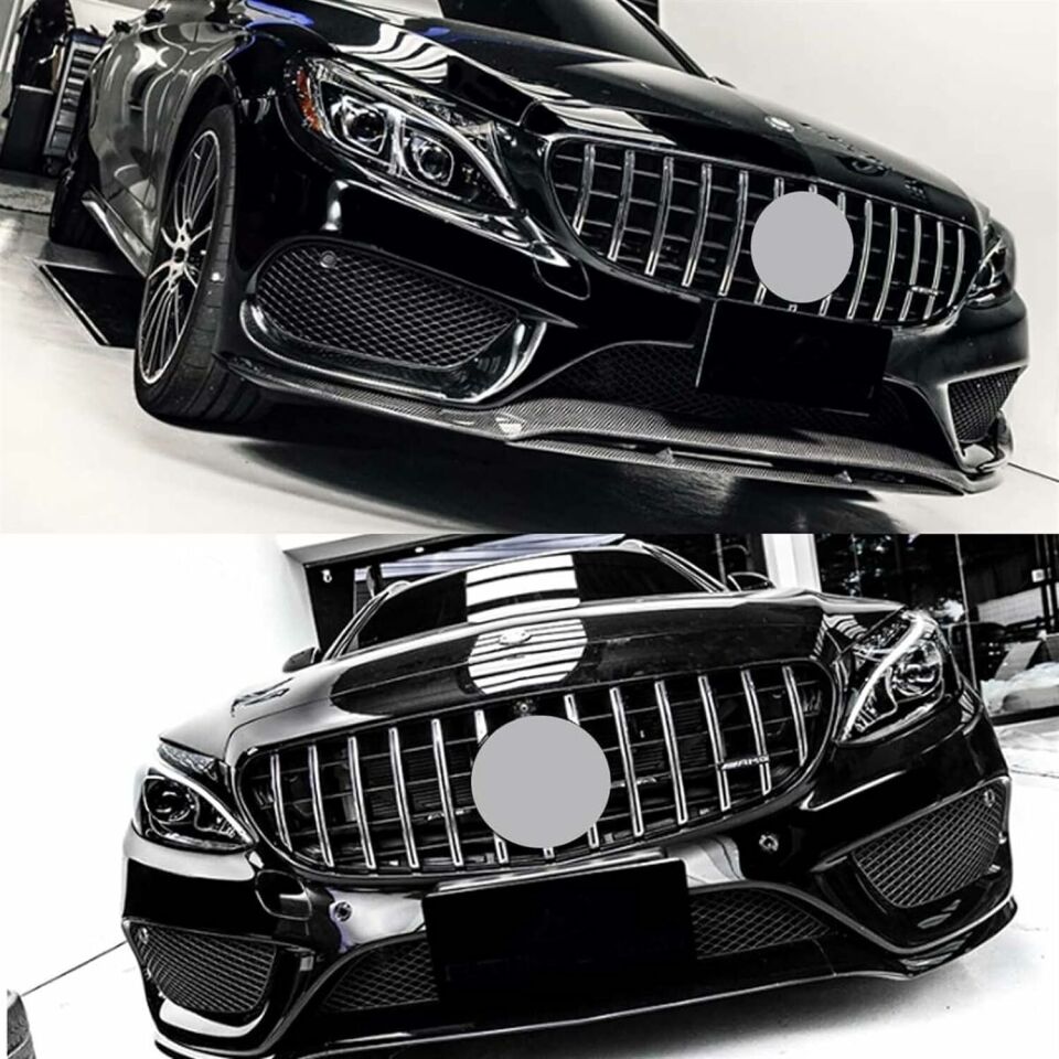 Mercedes C serisi w205 gtr ön panjur ızgara seti krom-siyah 2015-2018 arası