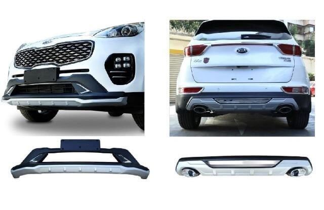 Kia sportage ön ve arka koruma difüzör 2016-2018 çift çıkış egzoz makyajsız kasalar