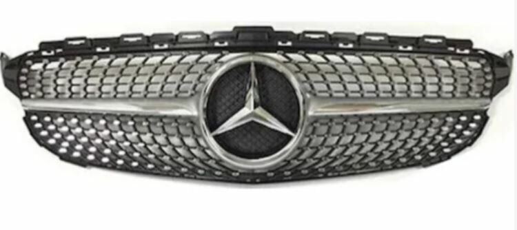 Mercedes w205 diamond ön panjur ızgara seti siyah 2014-2018 c serisi