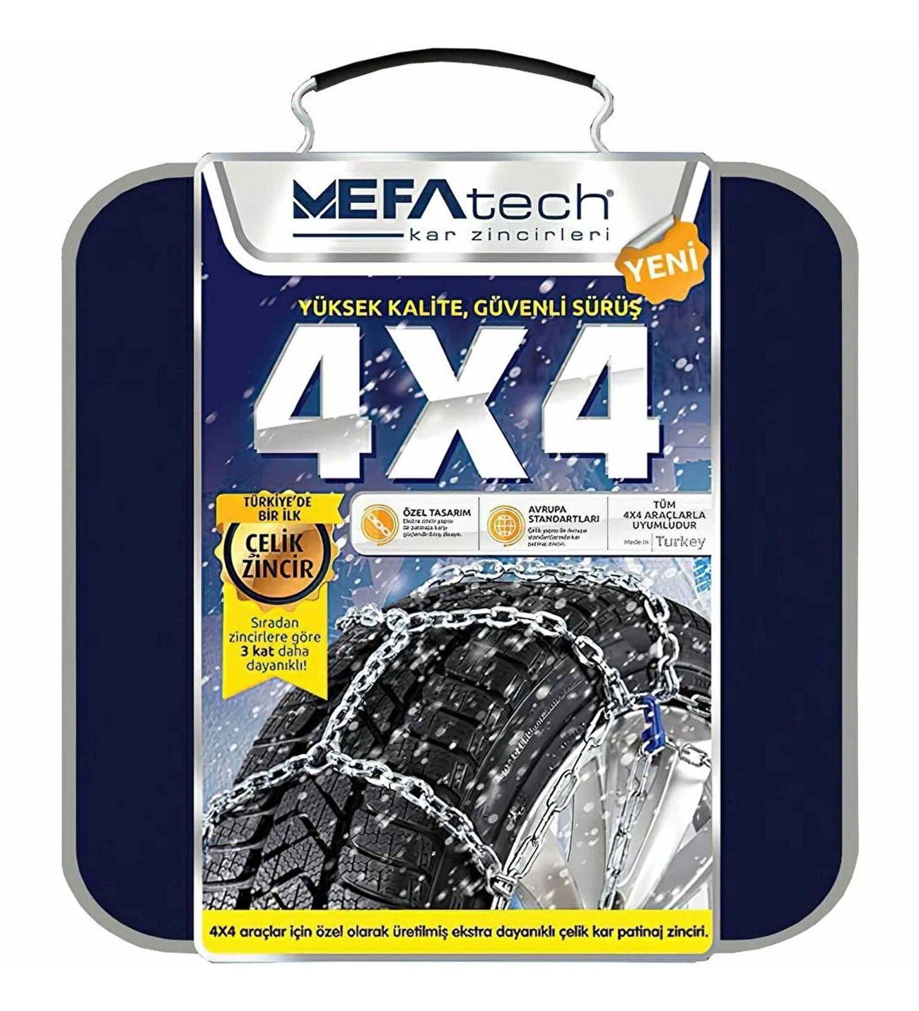 Mefatech 245/40x117 kar patinaj zinciri 4X4 Jeep ve Minibüslere Uyumlu No:1000
