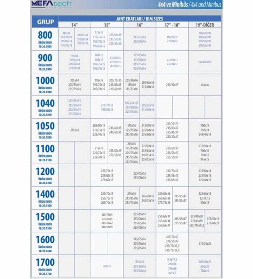 Mefatech 195x15 kar patinaj zinciri 4X4 Jeep ve Minibüslere Uyumlu No:1000