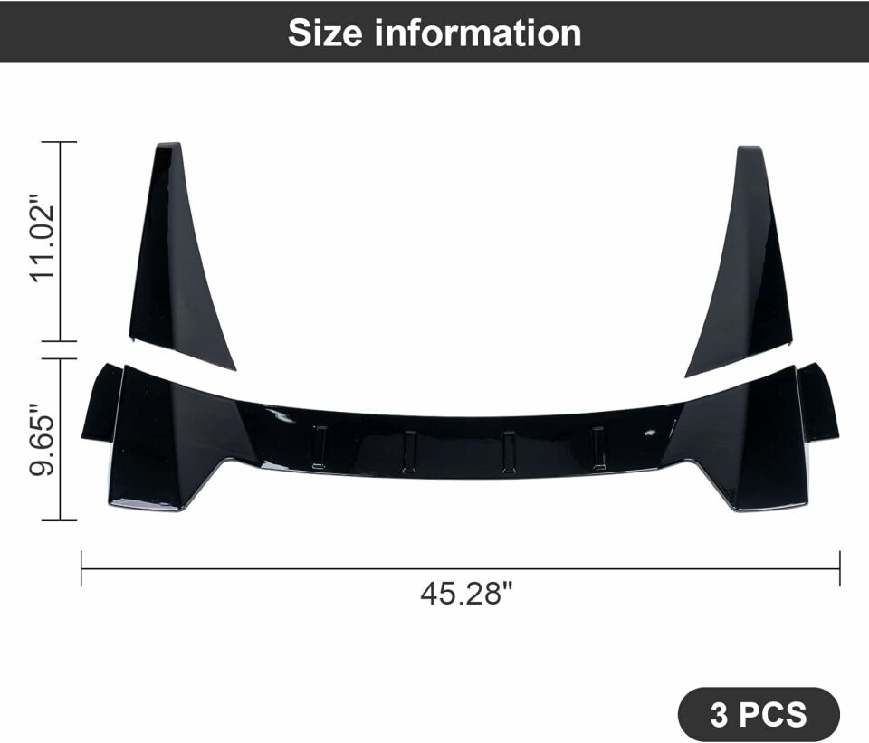 Honda Civic Fc5 uzay cam üstü spoiler (Pianoblack) 2016-2021 arası