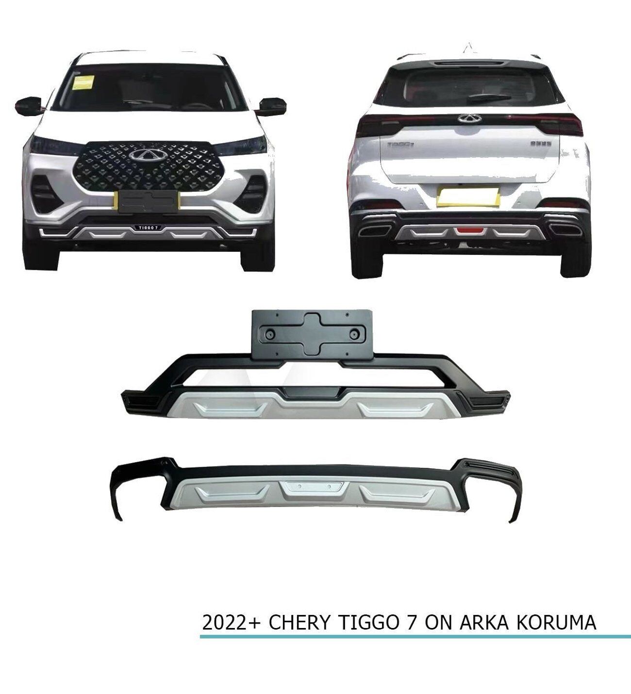 Cherry Omoda 5 Ön-Arka Tampon Koruması  2022+ Sonrası Uyumlu